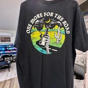 Black Graphic Tee with Desert Design